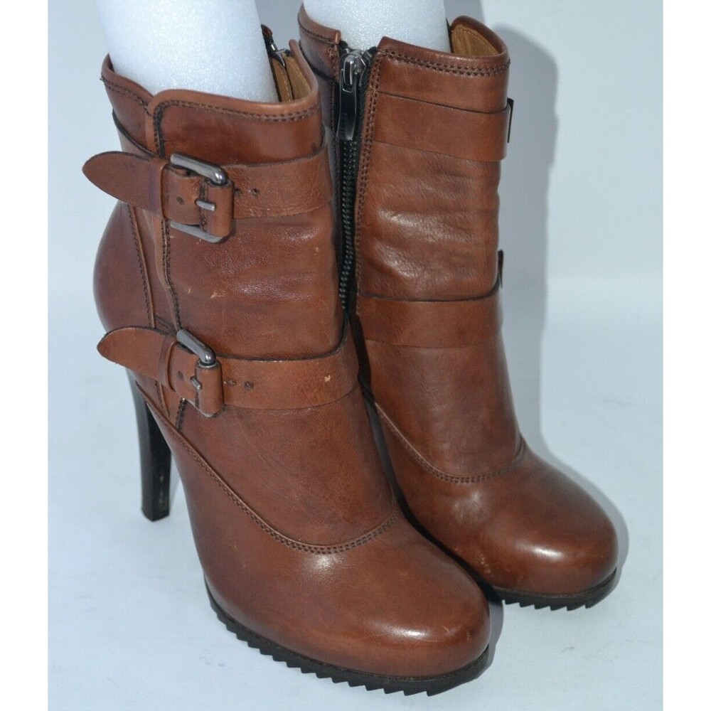 Barbara Bui‎ Leather Ankle Moto Boots Size 37, Made in Italy